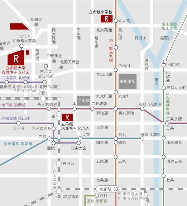 マップ：立命館大学 衣笠キャンパス