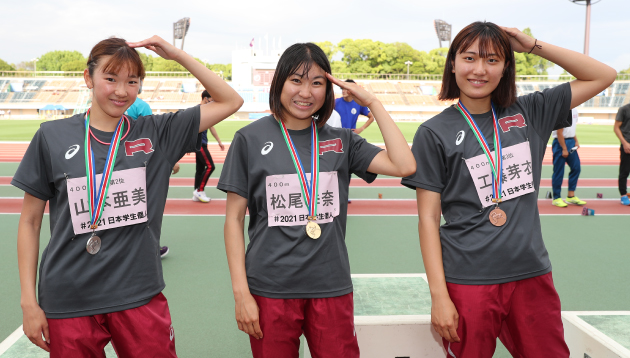 日本学生陸上競技個人選手権で好成績を残す