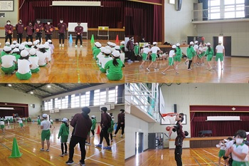 12月15日（木）　男子バスケットボール部による5年生の授業